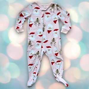 Carter’s Toddler Girl’s Pink Fleece Christmas Sleeper Footie Pajamas Size 2T